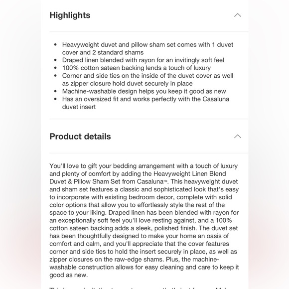 •new• CASALUNA Heavyweight Linen Blend Duvet Cover Full/Queen - Picture 6 of 10